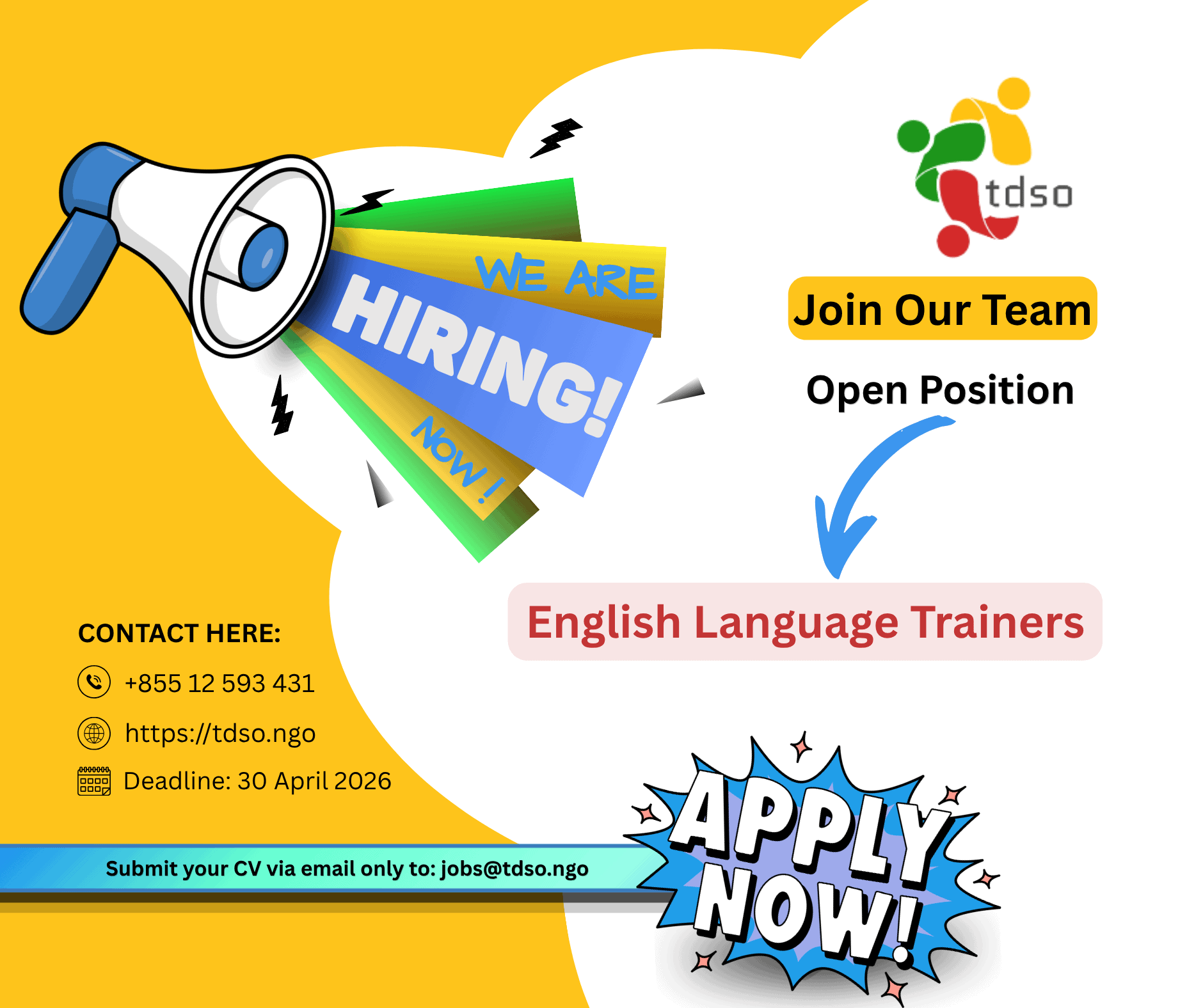 Job Announcement: English Language Trainers - TDSO - Teacher ...